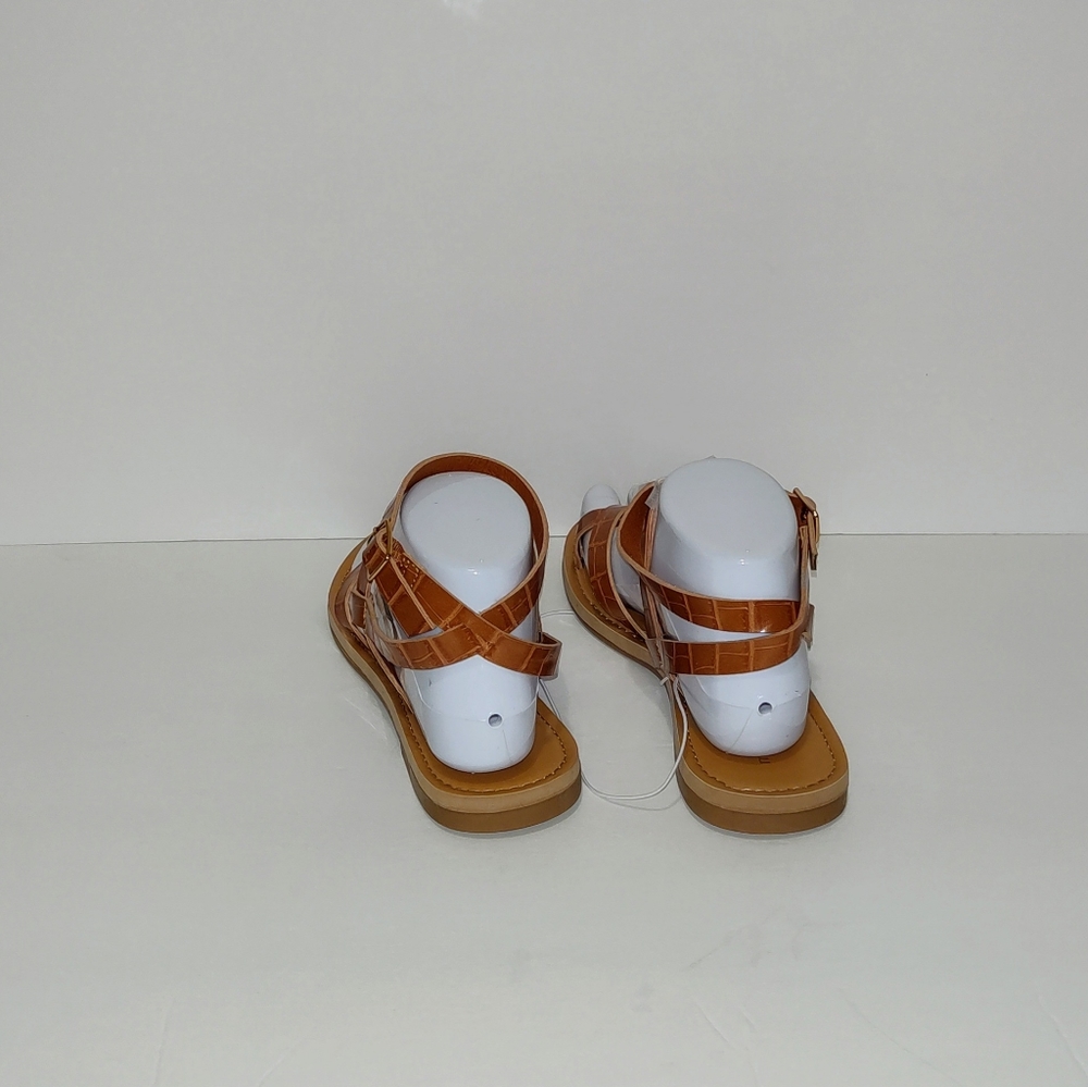Madden Girl Brown Leather Strappy Sandals - Picture 4 of 4